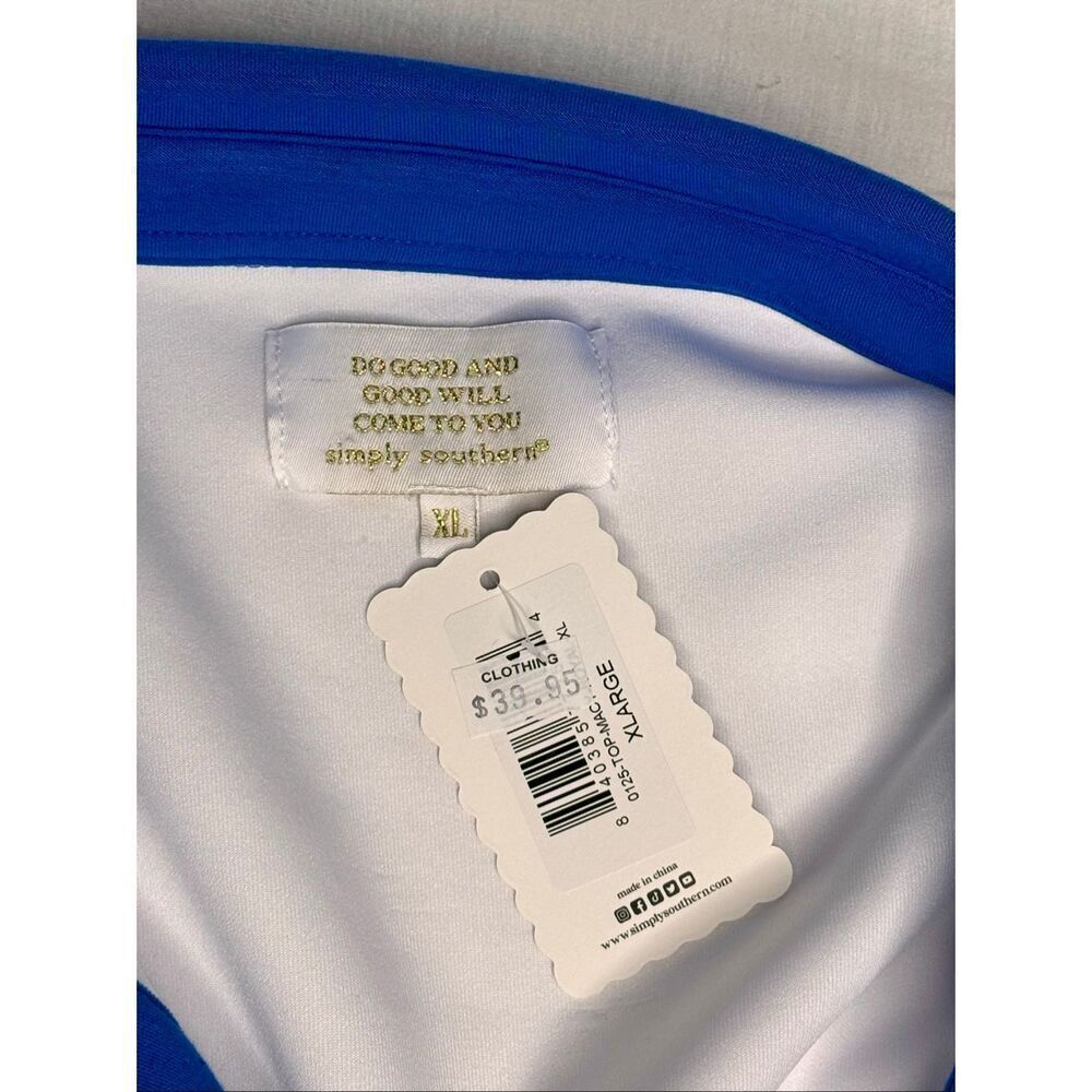 Simply Southern NWT white and blue oversized sweatshirt size XL - Picture 8 of 11